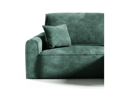 Canapé d'angle réversible convertible 3 places coffre Maisonpuretop bouclé Vert Sapin 07943PHZA