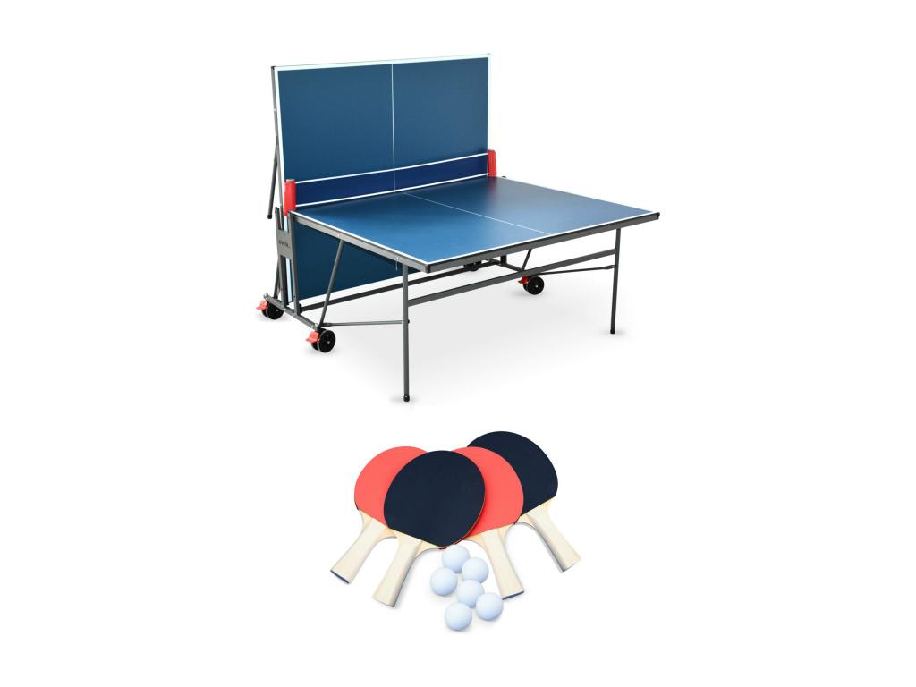Table de ping Maisonpuretop INDOOR bleue - table pliable avec 4 raquettes et 6 balles- pour utilisation intérieure- sport Maisonpuretop de table 33732LKQV