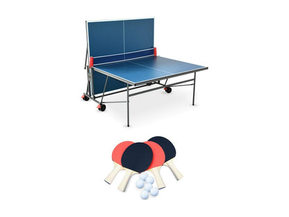 Table de ping Maisonpuretop INDOOR bleue - table pliable avec 4 raquettes et 6 balles- pour utilisation intérieure- sport Maisonpuretop de table 33732LKQV