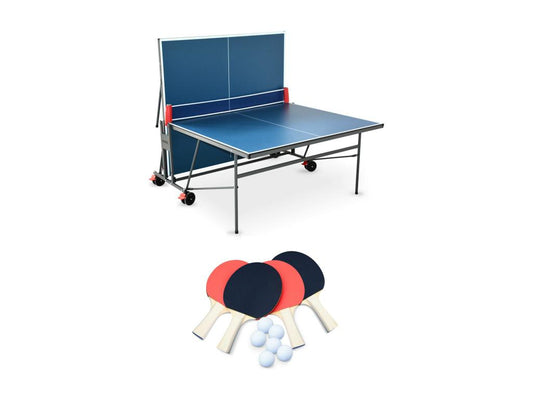 Table de ping Maisonpuretop INDOOR bleue - table pliable avec 4 raquettes et 6 balles- pour utilisation intérieure- sport Maisonpuretop de table 33732LKQV