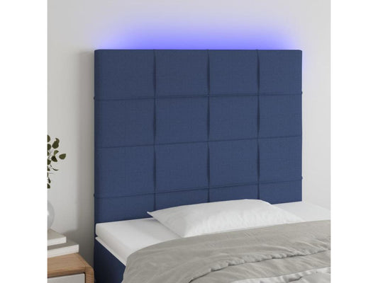 Tête de lit à LED Bleu 100x5x118/128 cm Tissu 35902BTWW