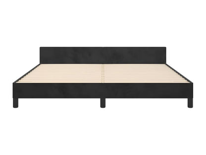 Cadre de lit avec tête de lit Noir 180x200 cm Velours 03142KQLJ