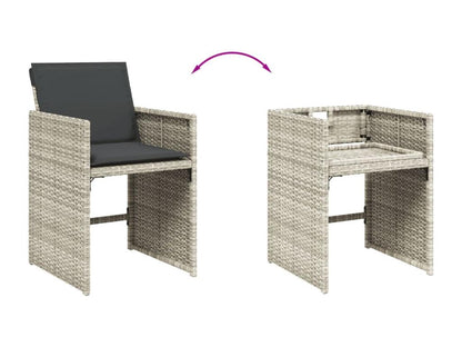 Ensemble à manger de jardin et coussins 13 pcs gris clair rotin 69089GKXN