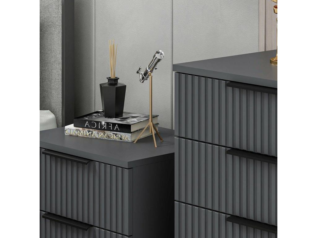 Commode Maisonpuretop Commode polyvalente Commode de chambre Meuble avec tiroirs 72x42 h77 cm Anthracite 34884DCBU