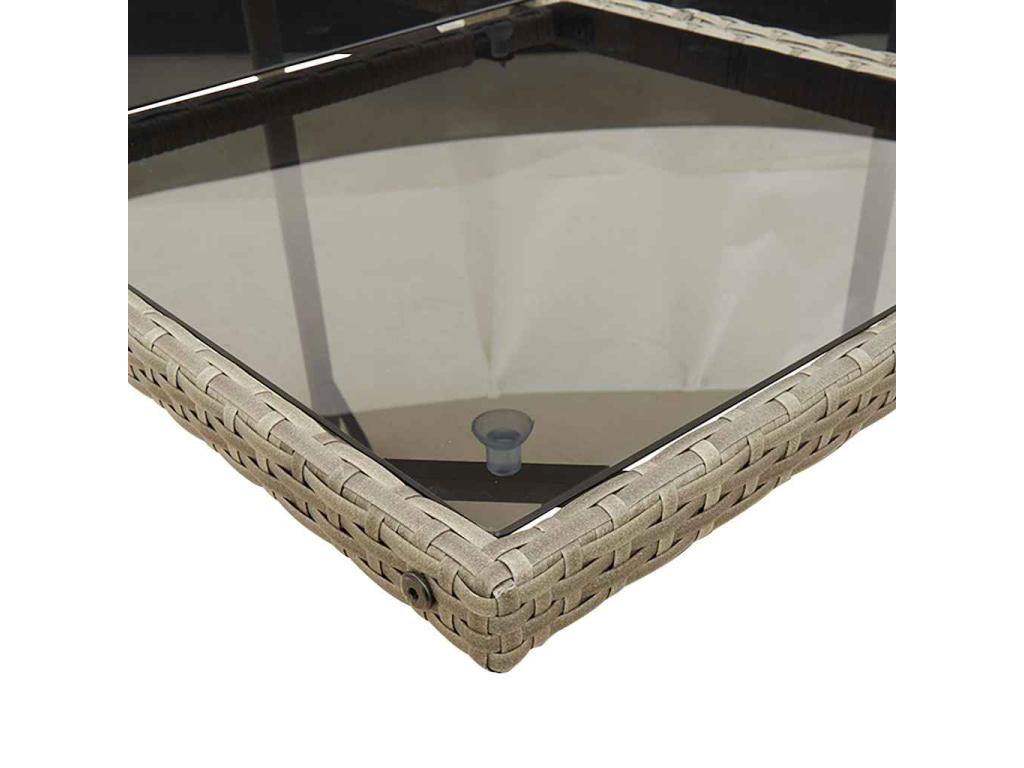 Ensemble à manger de jardin 5 pcs coussins gris résine tressée 78848VCYB