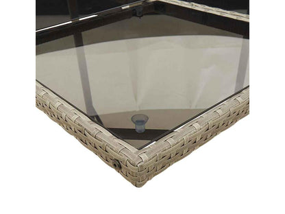 Ensemble à manger de jardin 5 pcs coussins gris résine tressée 78848VCYB