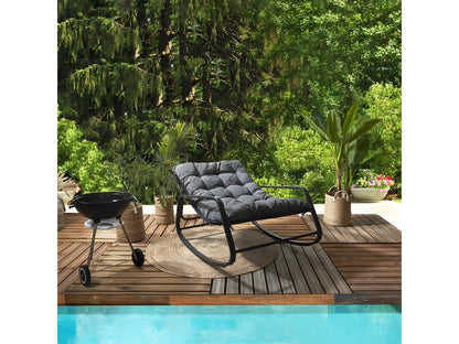 Artvivrestore - Fauteuil à Bascule Anthracite avec Coussin Capitonné 26775KTRD