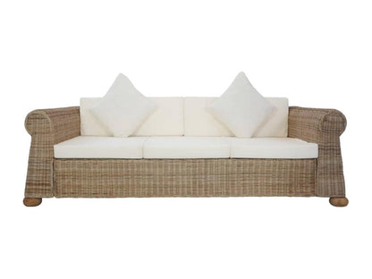 Canapé à 3 places avec coussins Rotin naturel 97444FFNA