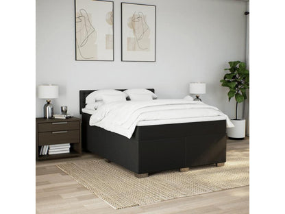 Sommier à Maisonpuretop de lit avec matelas Noir 140x200 cm Tissu 65679WNHX
