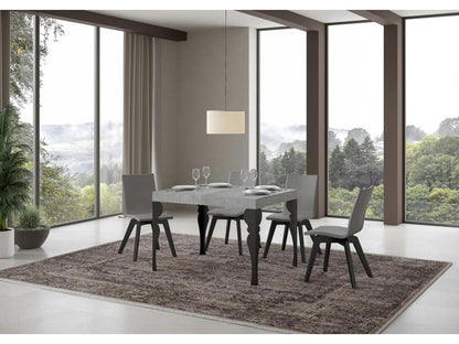 Table extensible 70x110/194 cm Paxon Gris Béton cadre Anthracite 73139LCFN