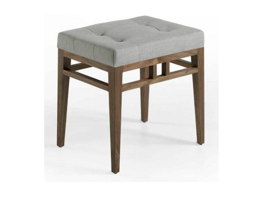 Tabouret capitonné tissu et pieds bois plaqué noyer Artvivrestore-Couleur Artvivrestore 02 03552PKGJ