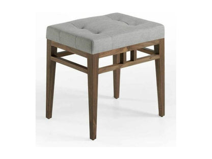Tabouret capitonné tissu et pieds bois plaqué noyer Artvivrestore-Couleur Artvivrestore 02 03552PKGJ