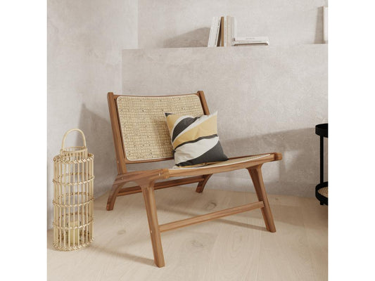 Fauteuil en teck et tressage cannage en rotin - Maisonpuretop 14905ULKJ