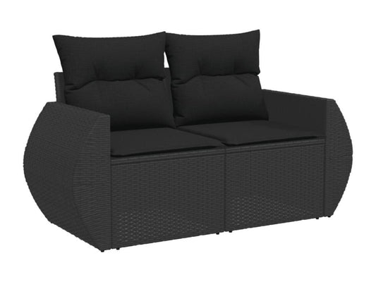 Salon de jardin 10 pcs avec coussins noir résine tressée 89908SBQO