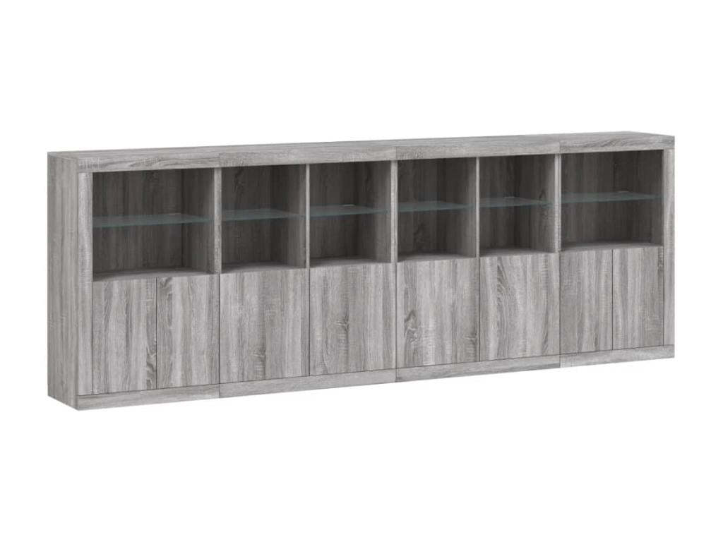 Buffet avec Maisonpuretopères LED Maisonpuretop gris 283x37x100 cm 08214EOZG