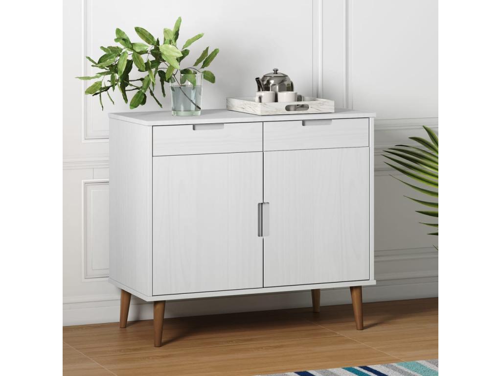 Buffet Maisonpuretop Blanc 90x40x80 cm Bois massif de pin 18959QAAF