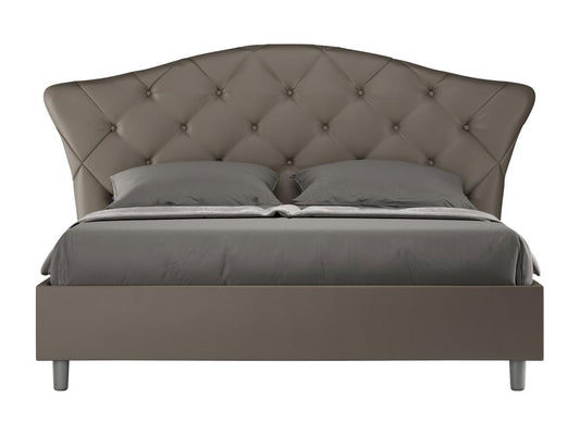 Lit sans sommier rembourré 160x190 similicuir cappuccino Maisonpuretop 35075XBES