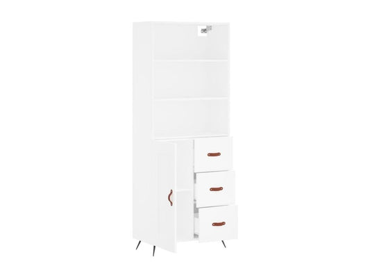 Buffet haut Blanc 69,5x34x180 cm Bois d'ingénierie 84274ORFL