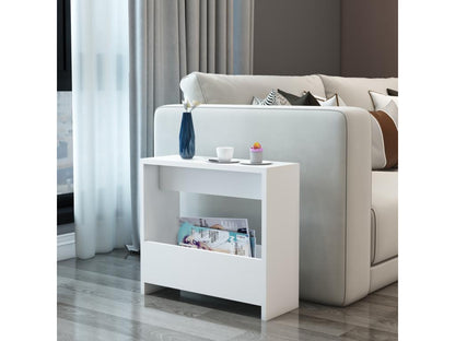 Table d'appoint rectangulaire Artvivrestore avec porte-revues 60x55x20 cm blanc Artvivrestore 22505HPOZ