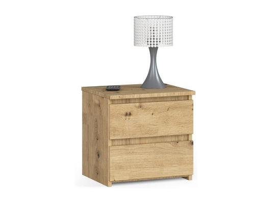 Table de chevet Bois MDF Maisonpuretop 40x35x40 cm 2 tiroirs 30x30 cm 03277JFER