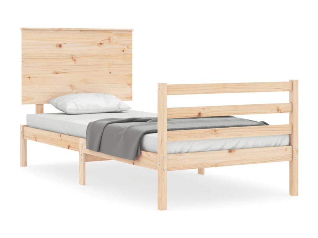 Cadre de lit sans matelas 100x200 cm bois massif 83064HESO