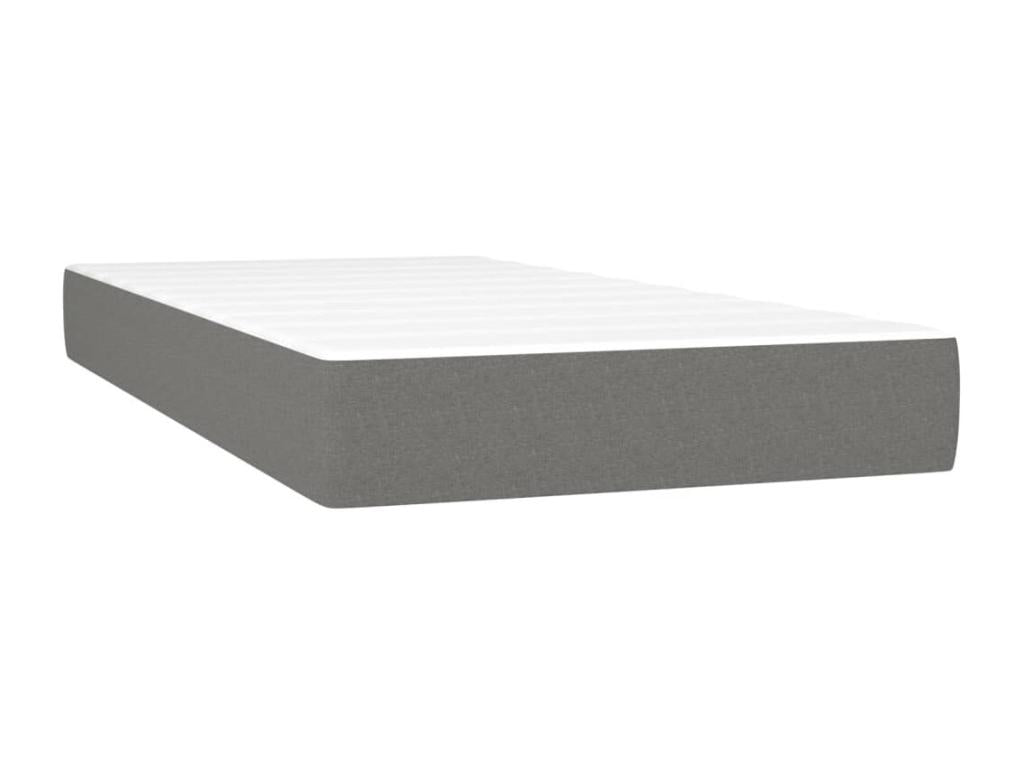 Sommier à Maisonpuretop de lit avec matelas Gris foncé 100x200cm Tissu 41251QJOD