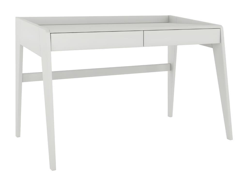 Bureau / coiffeuse en hêtre avec tiroirs Artvivrestore / couleur gris laitier / 125x70 cm 13900WOLY