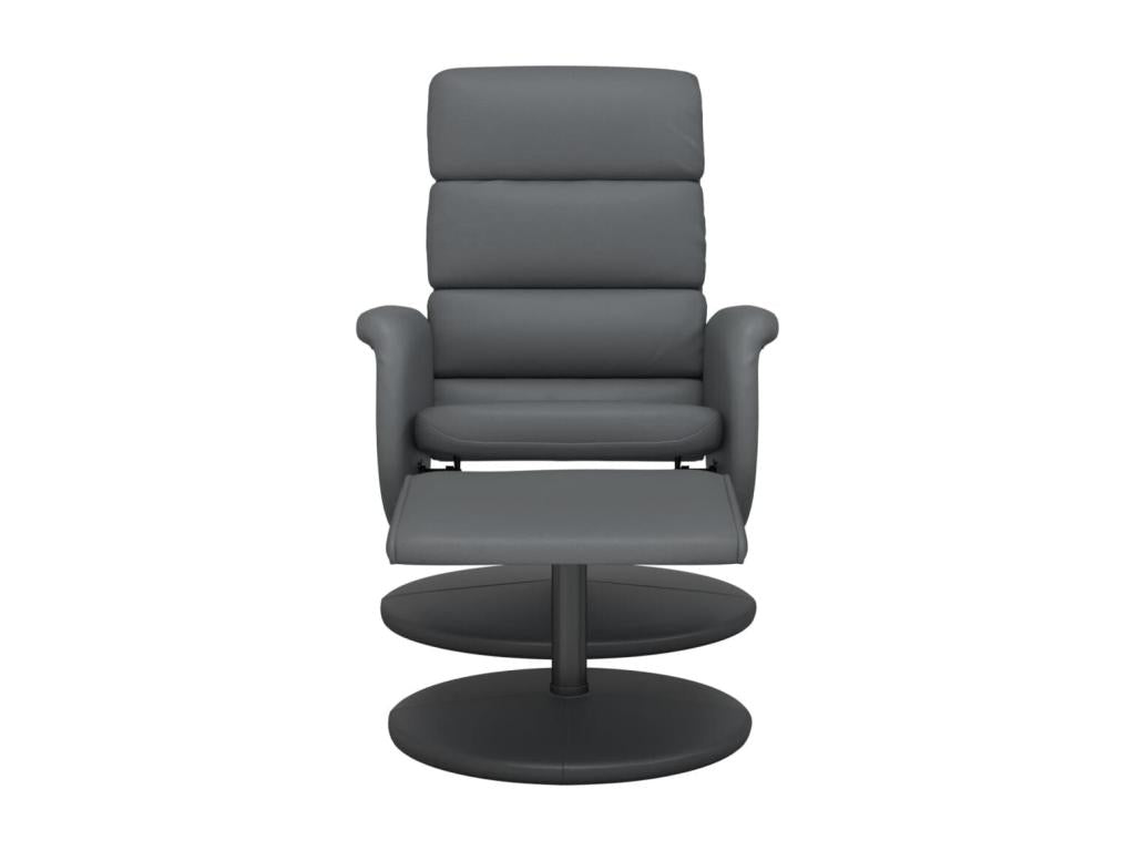 Fauteuil inclinable avec repose-pied gris similicuir 11876ISBD
