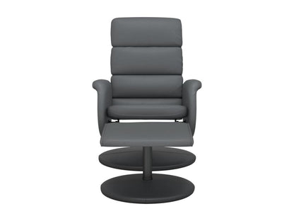 Fauteuil inclinable avec repose-pied gris similicuir 11876ISBD