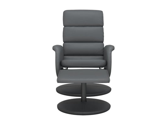 Fauteuil inclinable avec repose-pied gris similicuir 11876ISBD