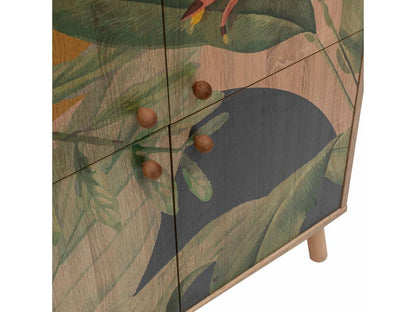 Buffet Artvivrestore Buffet du salon Commode de salon Garde-manger de cuisine 95x36 h111 cm Chêne et Vert 66585BSEA