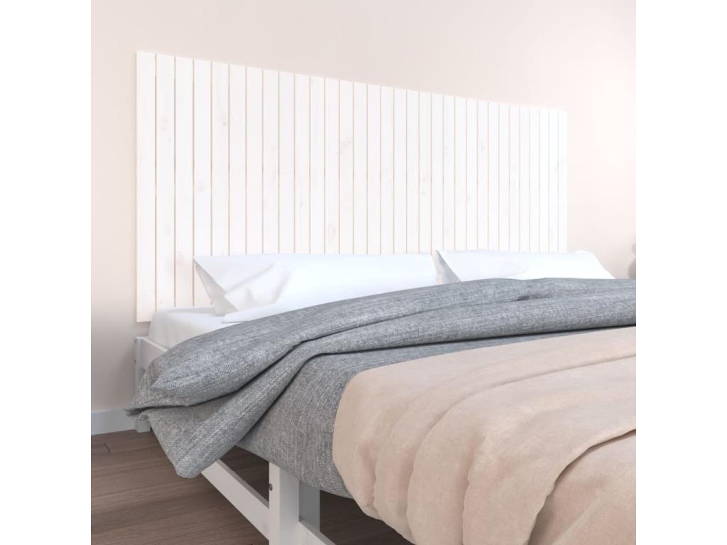 Tête de lit murale Blanc 204x3x90 cm Bois massif de pin 55591MSWK