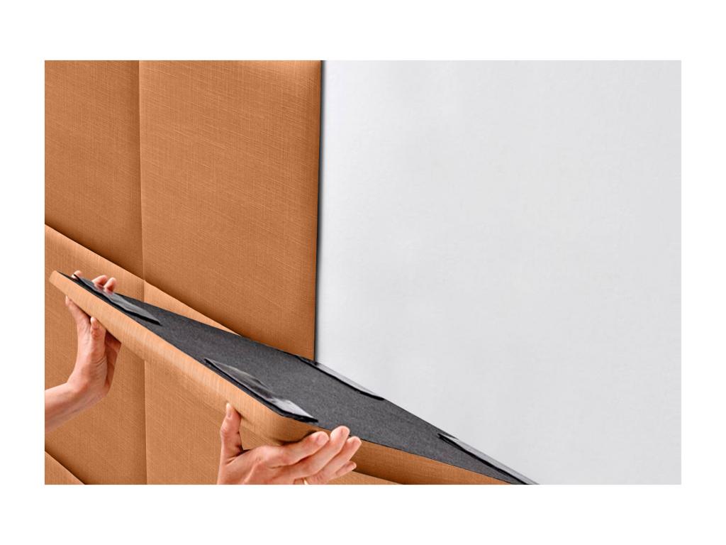 Maisonpuretop Tête de lit capitonnée en lin naturel composé de panneaux autocollants interchangeables pour chambre de luxe rembourrée Maisonpuretop 220 cm 83562LCVU