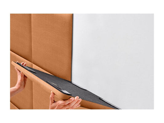 Maisonpuretop Tête de lit capitonnée en lin naturel composé de panneaux autocollants interchangeables pour chambre de luxe rembourrée Maisonpuretop 220 cm 83562LCVU