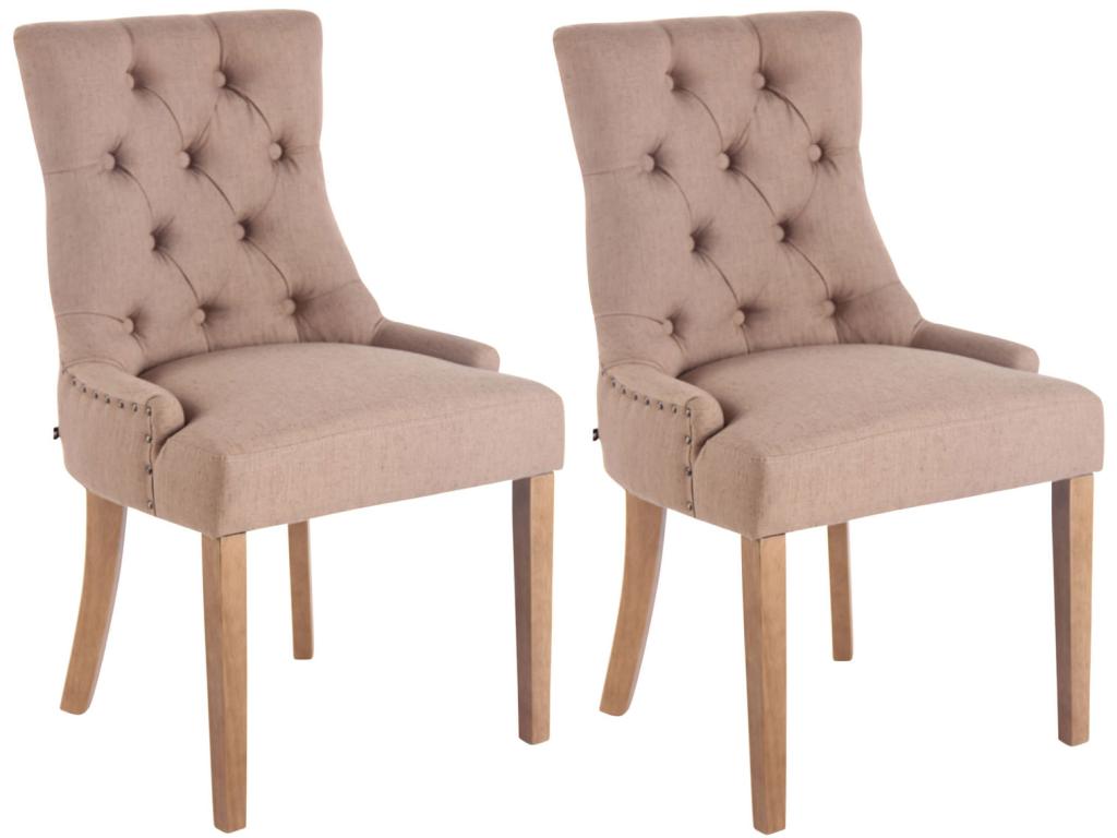 Lot de 2 Chaise salle à manger - Tissu / Bois - Maisonpuretop 83935HMIM