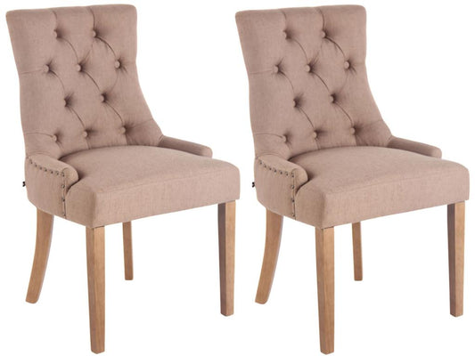 Lot de 2 Chaise salle à manger - Tissu / Bois - Maisonpuretop 83935HMIM