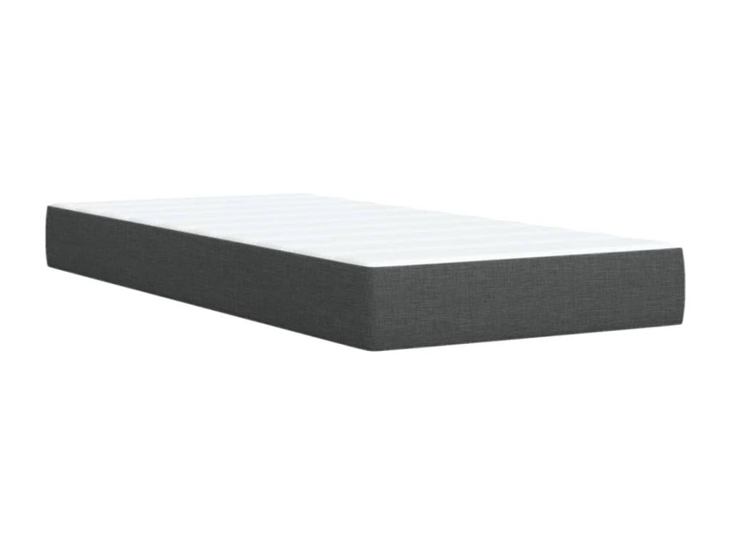 Sommier à Maisonpuretop de lit avec matelas Gris foncé 90x200 cm Tissu 95201YAJI