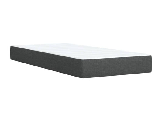 Sommier à Maisonpuretop de lit avec matelas Gris foncé 90x200 cm Tissu 95201YAJI