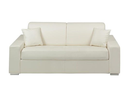 Canapé 3 places convertible express en simili Artvivrestore - Blanc - Couchage 140 cm - Matelas 14 cm 98439YHRY