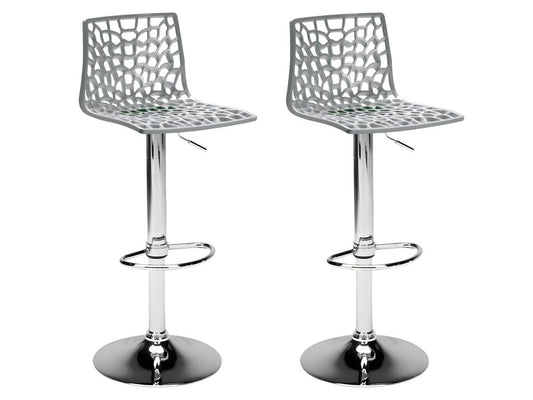 Lot de 2 Tabourets de bar Maisonpuretop - Polypropylène - Hauteur réglable - Gris Maisonpuretop 07643VSEX