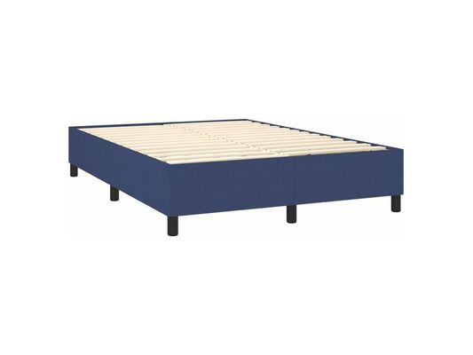 Sommier à Maisonpuretop de lit et matelas et LED Bleu 140x200 Tissu 92738XFME