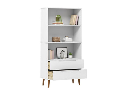 Bibliothèque Artvivrestore Blanc 85x35x170,5 cm Bois massif de pin 02440KQXP