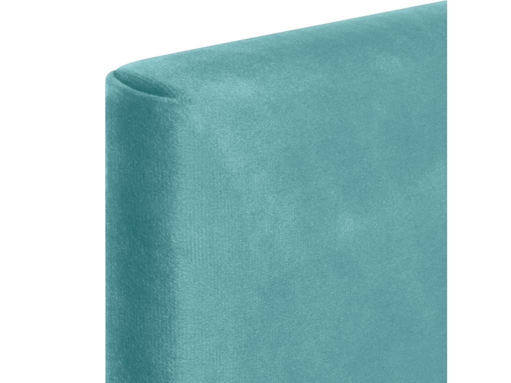 Artvivrestore Tête de Lit Velours Lisse avec Boutons 160x115 avec Pieds de Lit 150/160 - Turquoise 01420IUAH