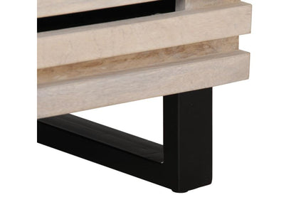 Table de chevet 40x34x46 cm bois de manguier massif blanc 86520XVEP