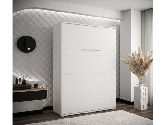 Lit escamotable home vertical 140x200 blanc blanc 01677CTMK