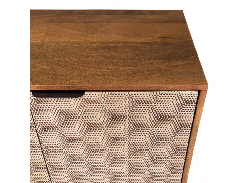 Maisonpuretop - Buffet en bois de manguier 4 portes motifs ethniques 89099QIMW