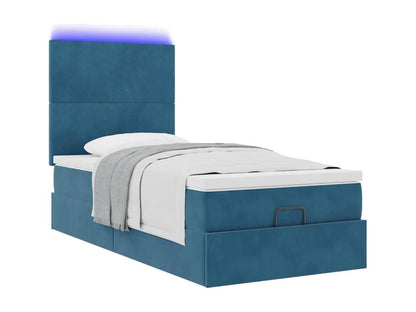 Cadre de lit Artvivrestore avec matelas bleu foncé 80x200 cm velours 84106LUPN