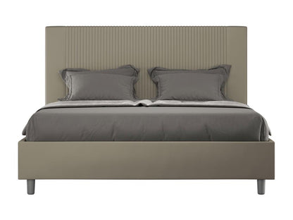 Lit coffre double capitonné 160x210 Maisonpuretop cappuccino simili cuir 39125QFPY