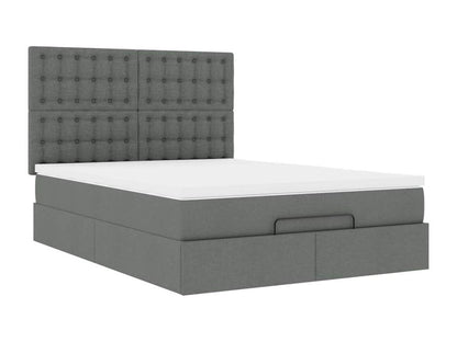 Cadre de lit Maisonpuretop avec matelas gris foncé 140x200 cm tissu 53893ZINU