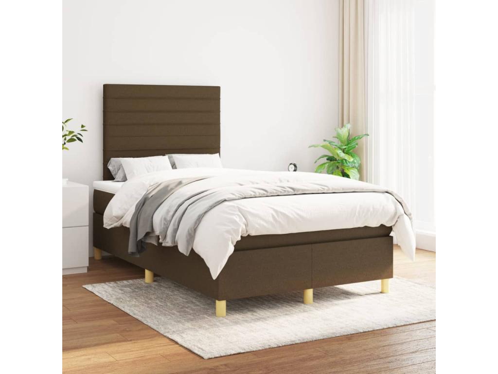 Lit à sommier tapissier avec matelas Marron foncé 120x200 cm 10278SSUV
